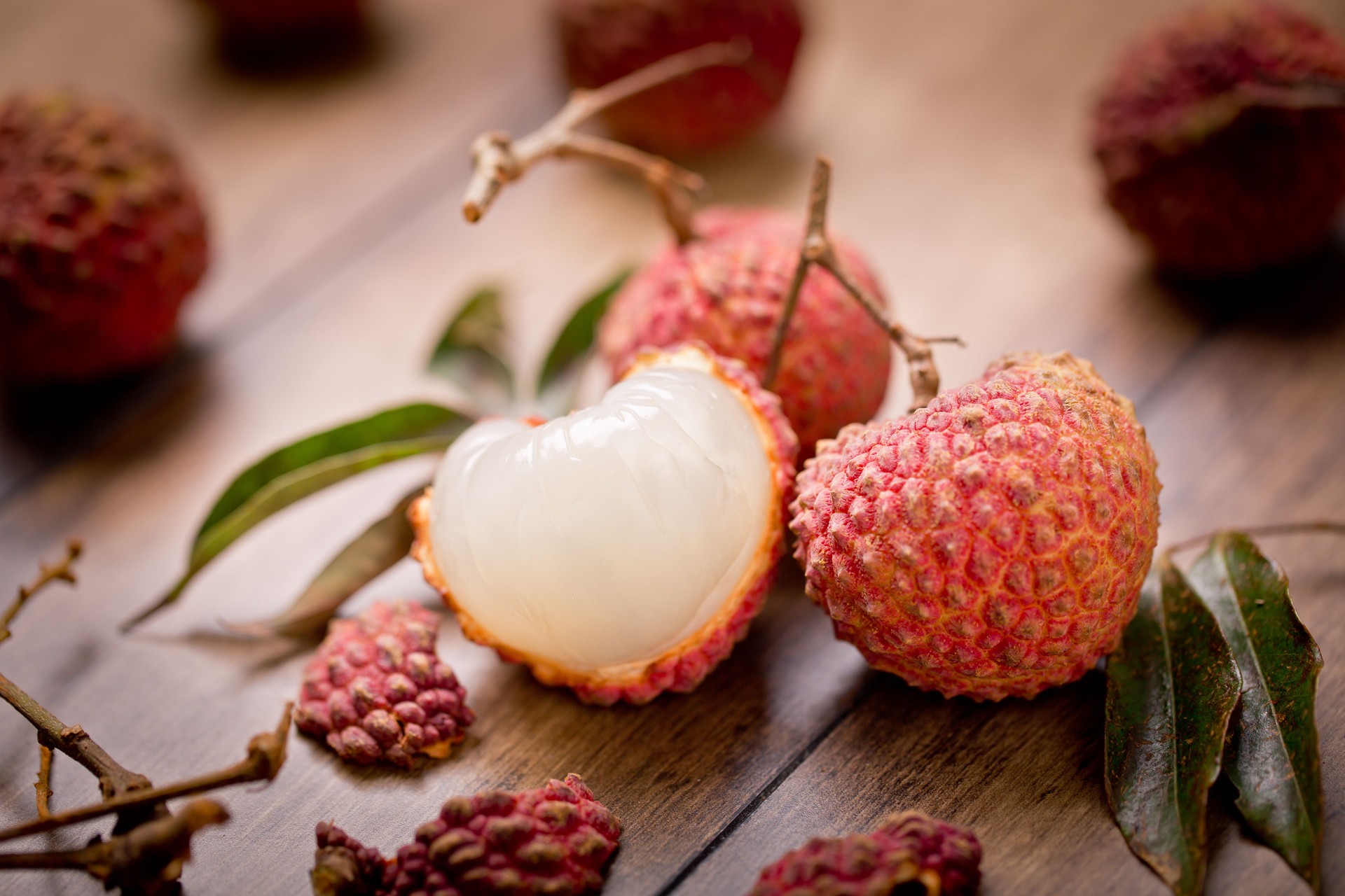 Fresh lychee fruits